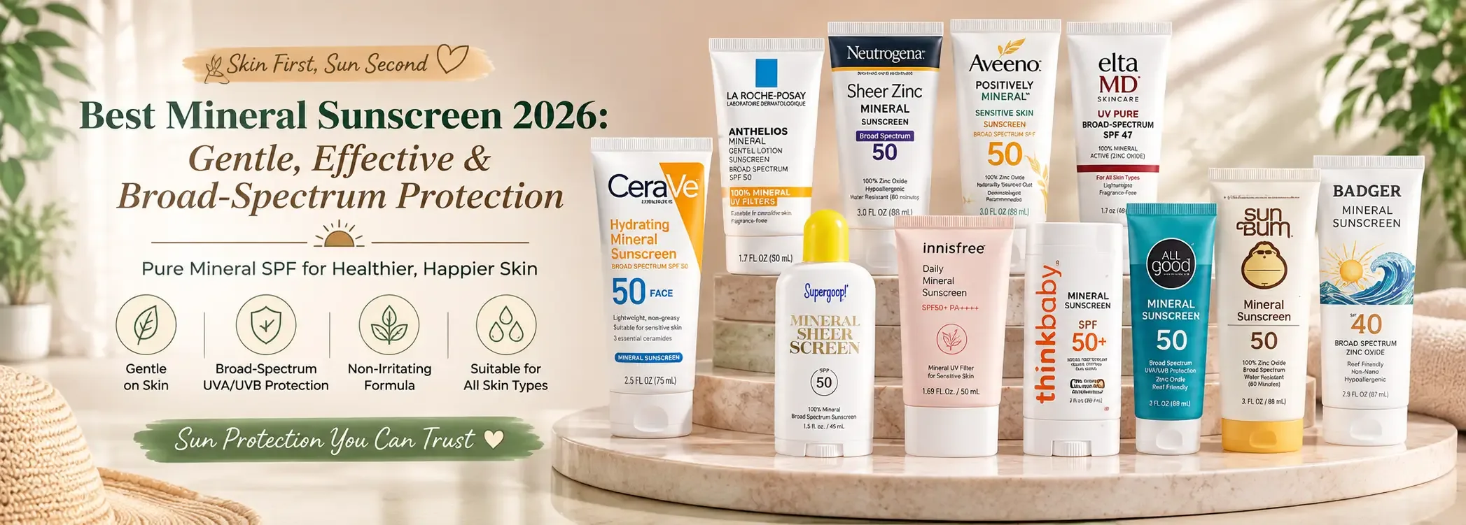 Best Mineral Sunscreen 2026: Gentle, Effective & Broad-Spectrum Protection