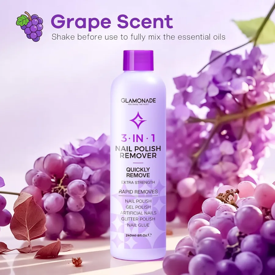 Glamonade Acetone Nail Polish Remover 8 oz bottle