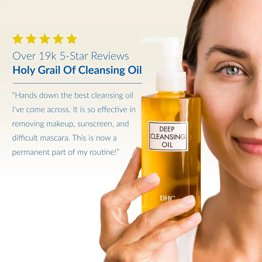 DHC Deep Cleansing Oil bottle with pump dispenser