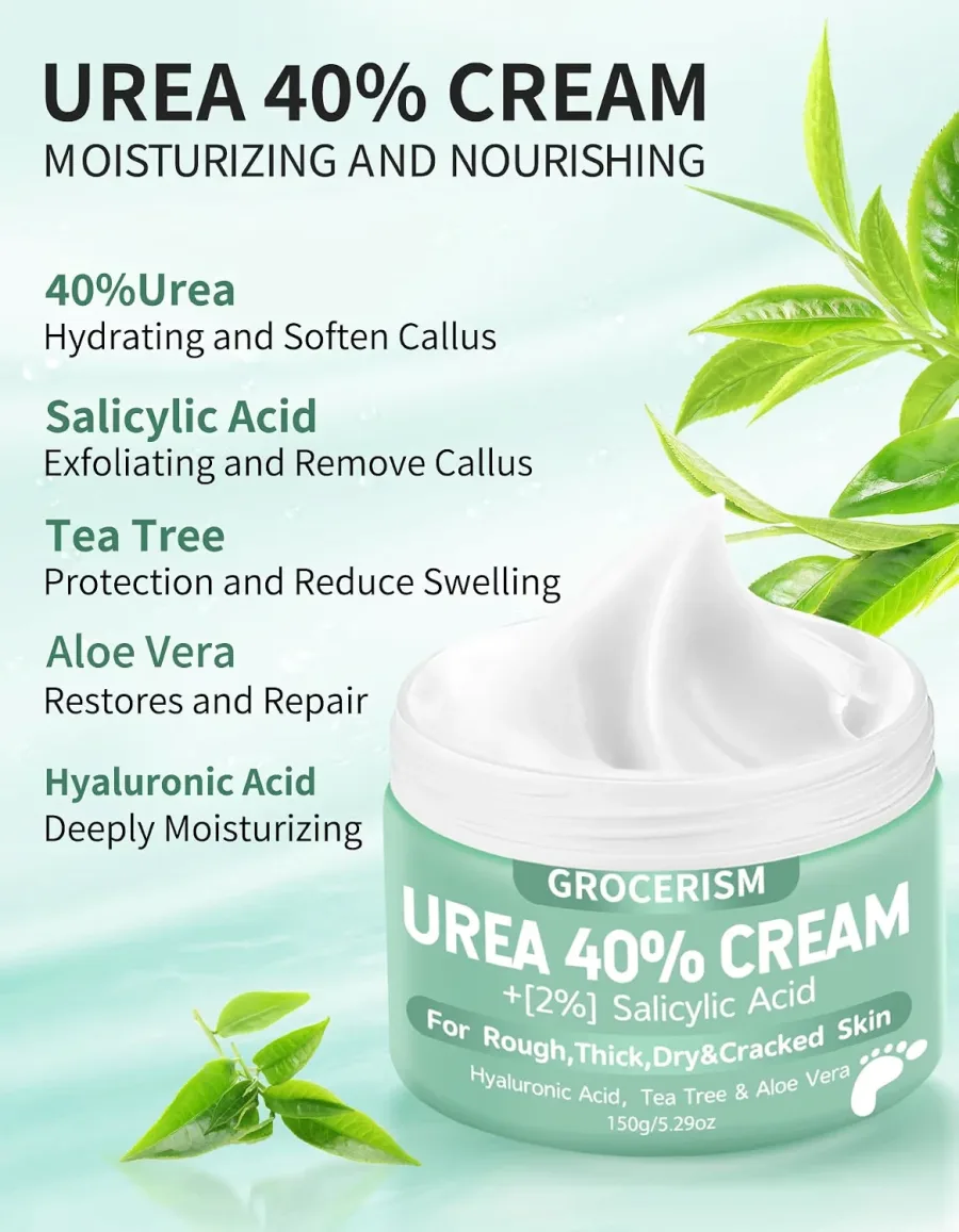Grocerism urea cream 40 percent light creamy texture with applicator