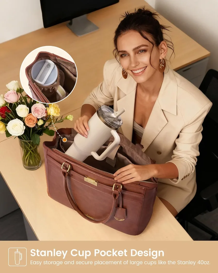 LOVEVOOK Laptop Tote Bag for Women, 15.6 Inch Work Computer Bag, Large Business Office Briefcase Shoulder Handbag — photo 3