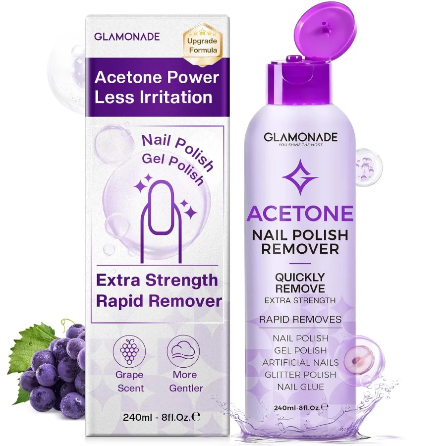 Glamonade Acetone Nail Polish Remover 8 oz Review: Gentle Formula, Bad Bottle