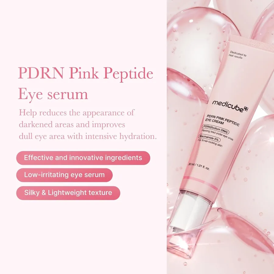 medicube eye serum lightweight texture applied under the eye area