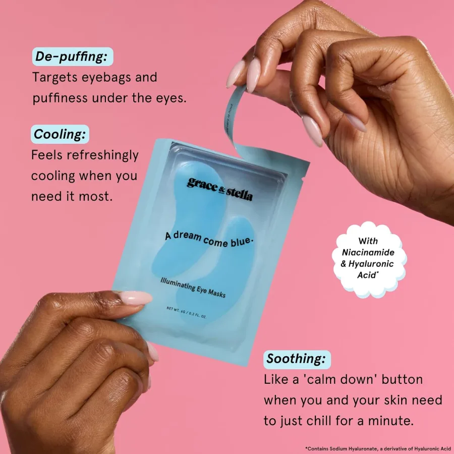 grace & stella Energy Drink Blue Vegan Eye Patches — photo 2