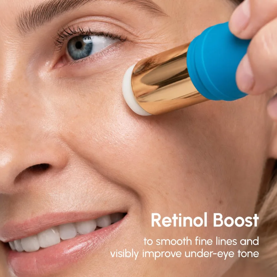 MAREE Under Eye Balm Stick packaging showing its retinol and caffeine formula