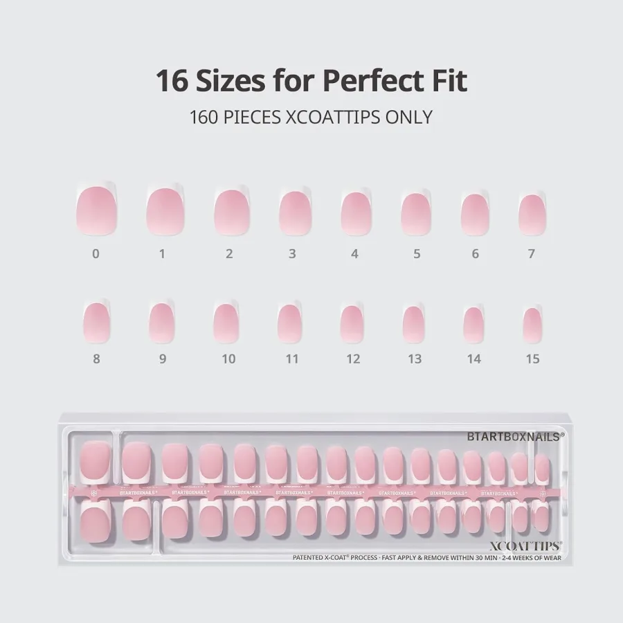BTArtbox XCOATTIPS White French Tip Press On Nails — photo 3